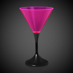 LED Neon Pink 7 oz. Martini Glass