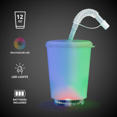 LED 12 oz. Cup with Lid & Straw