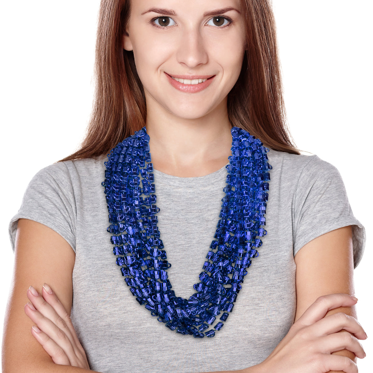 Blue Bead Beer Mug 33" Necklaces