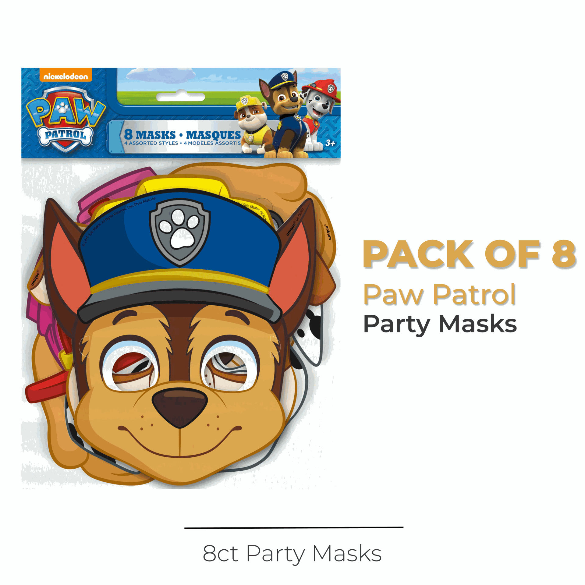 Paw Patrol Party Masks, 8ct – Windy City Novelties