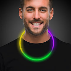 Green, Purple and Yellow 22" Glow Necklaces