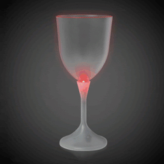 LED 10 oz. Frosted Wine Glass White Stem