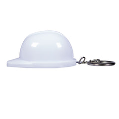 White Construction Hat Bottle Opener Keychain