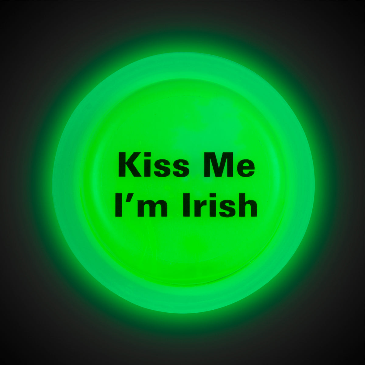 Kiss Me I'm Irish Green Glow Badge