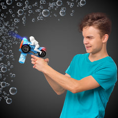 LED Blue Motorcycle Bubble Gun