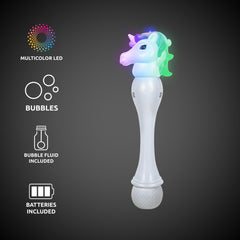 LED Unicorn Bubble Wand with Bubbles