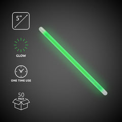 Green Glow 5" Swizzle Sticks