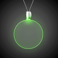 Green LED Circle Pendant Necklace