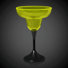 Neon Yellow LED 10 oz. Margarita Glass