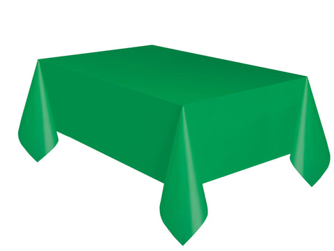 Emerald Green Solid Rectangular Plastic Table Cover, 54" x 108"