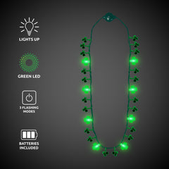 St. Patrick's Day LED Shamrock Necklaces Retail Display