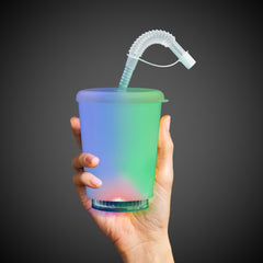 LED 12 oz. Cup with Lid & Straw