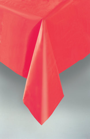 Ruby Red Solid Rectangular Plastic Table Cover, 54" x 108"