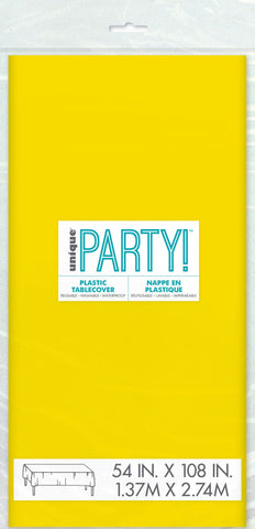 Neon Yellow Solid Rectangular Plastic Table Cover, 54" x 108"