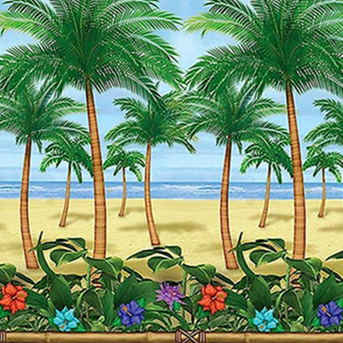 Palm Tree Tropical Island Scene Setter