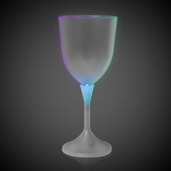 LED 10 oz. Frosted Wine Glass White Stem
