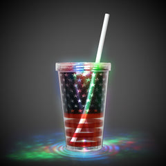 LED Patriotic Double Wall 16 oz. Cup
