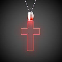 Red LED Cross Pendant Necklace