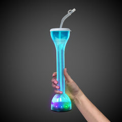 LED Blue Flashing 17 oz. Yard Glass