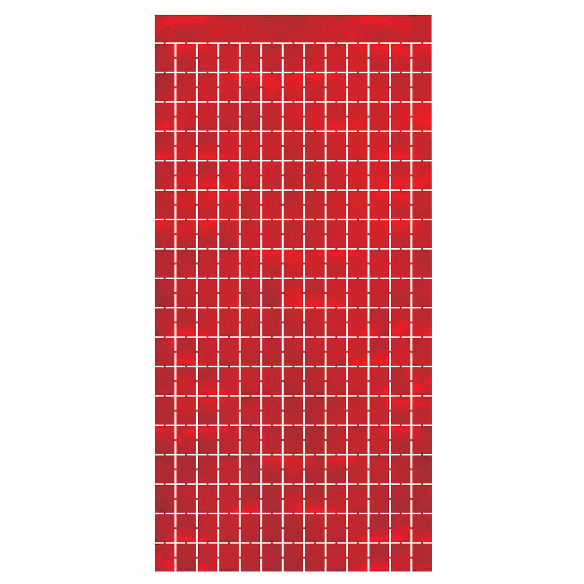 Red Metallic Squares Curtain