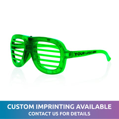 LED Green Slotted Glasses