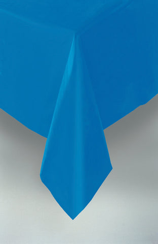 Royal Blue Solid Rectangular Plastic Table Cover, 54" x 108"