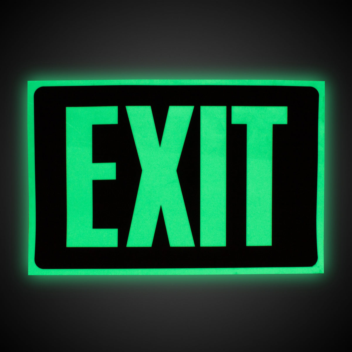 Fire Exit Arrow Down Left Safety Sign - Glow in Dark - 600x200mm (x3 Fire Exit Arrow Down Left Safety Sign - Glow in Dark - 600x200mm (x3