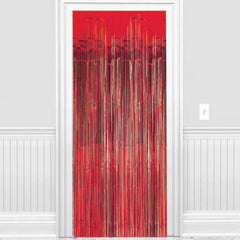 Red Metallic Fringe Curtain