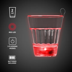 LED Red 2 oz. Shot Glass with Clip
