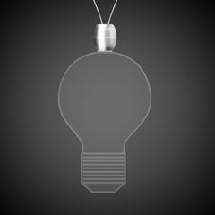 White LED Light Bulb Pendant Necklace
