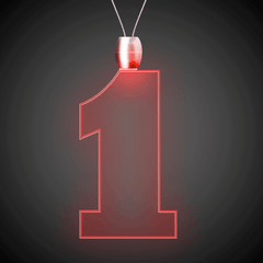 LED Red #1 Pendant Necklace