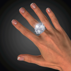 LED White Jelly Bumpy Rings