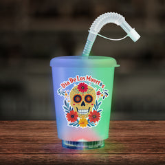 LED Día de Los Muertos 12 oz. Cup with Lid & Straw