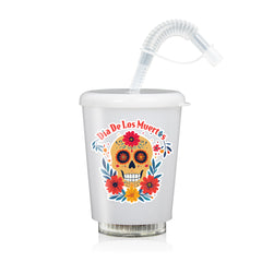 LED Día de Los Muertos 12 oz. Cup with Lid & Straw