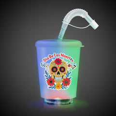 LED Día de Los Muertos 12 oz. Cup with Lid & Straw