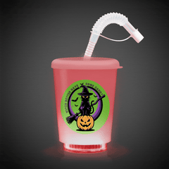 LED Halloween 12 oz. Cup with Lid & Straw