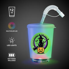 LED Halloween 12 oz. Cup with Lid & Straw