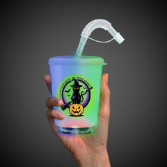 LED Halloween 12 oz. Cup with Lid & Straw