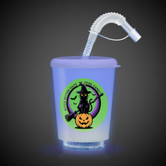 LED Halloween 12 oz. Cup with Lid & Straw