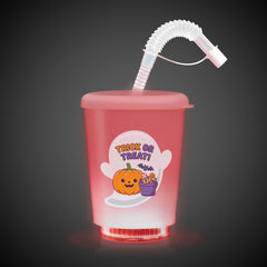 LED Halloween Trick or Treat 12 oz. Cup with Lid & Straw
