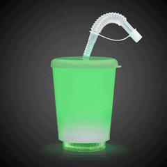 LED 12 oz. Cup with Lid & Straw