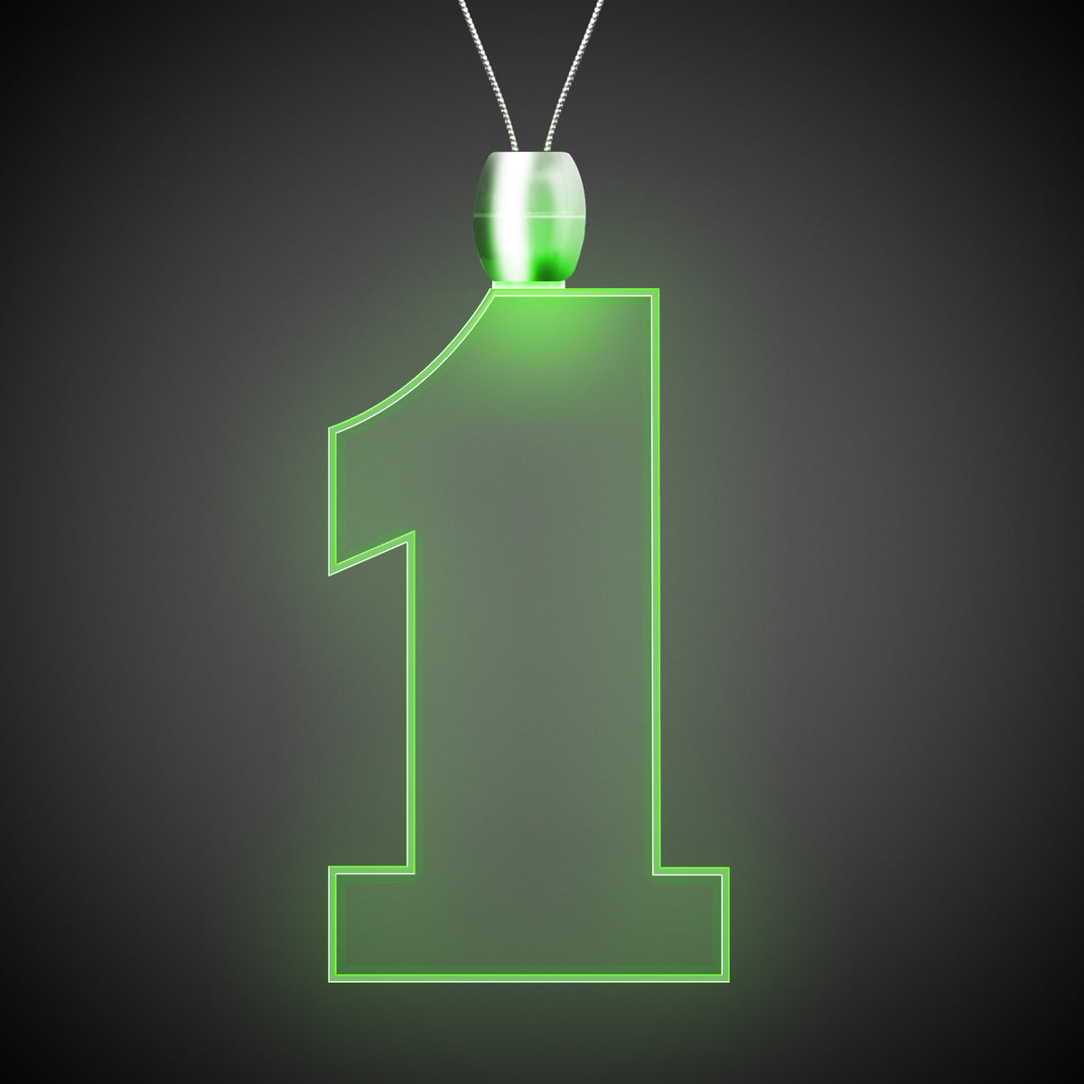 LED Green #1 Pendant Necklace
