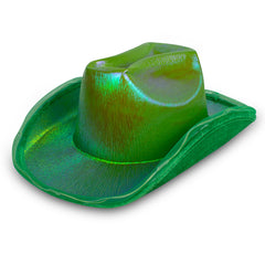 LED Green Iridescent Cowboy Hat