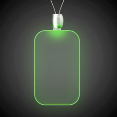 Green LED Dog Tag Pendant Necklace