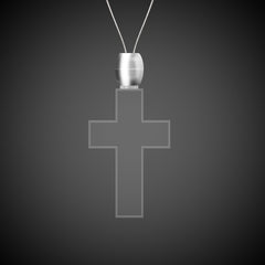 White LED Cross Pendant Necklace