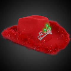 LED Red Cowboy Hat with Tiara