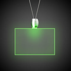 Green LED Rectangle Pendant Necklace