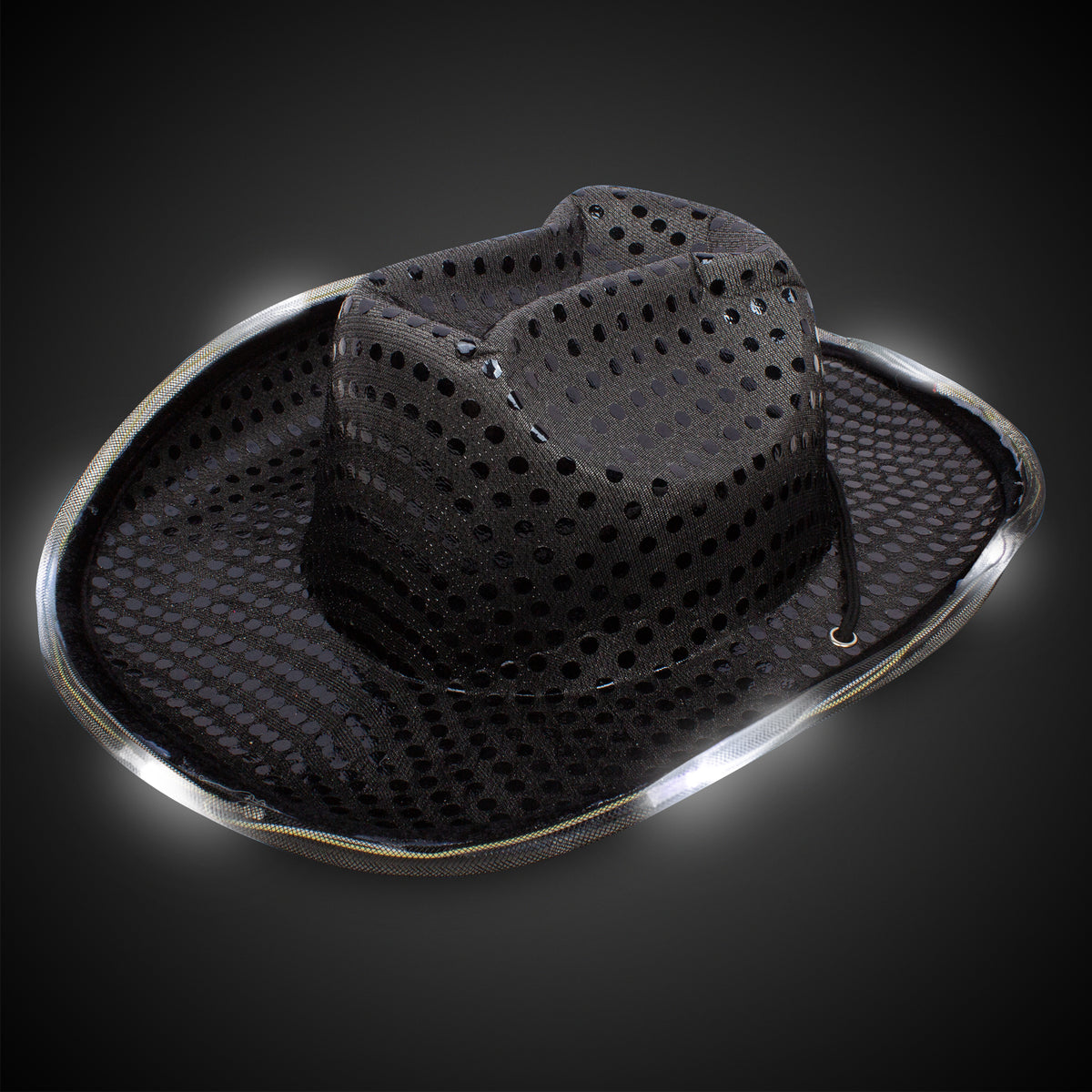 LED Black Sequin Cowboy Hat