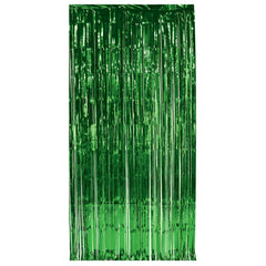 Green Metallic Fringe Curtain