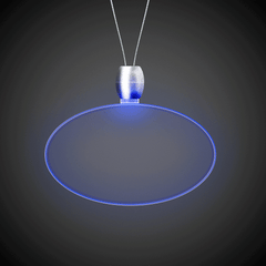 Blue LED Oval Pendant Necklaces